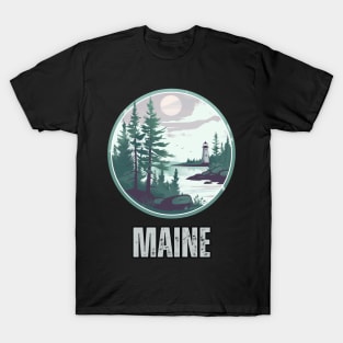 Maine State USA T-Shirt